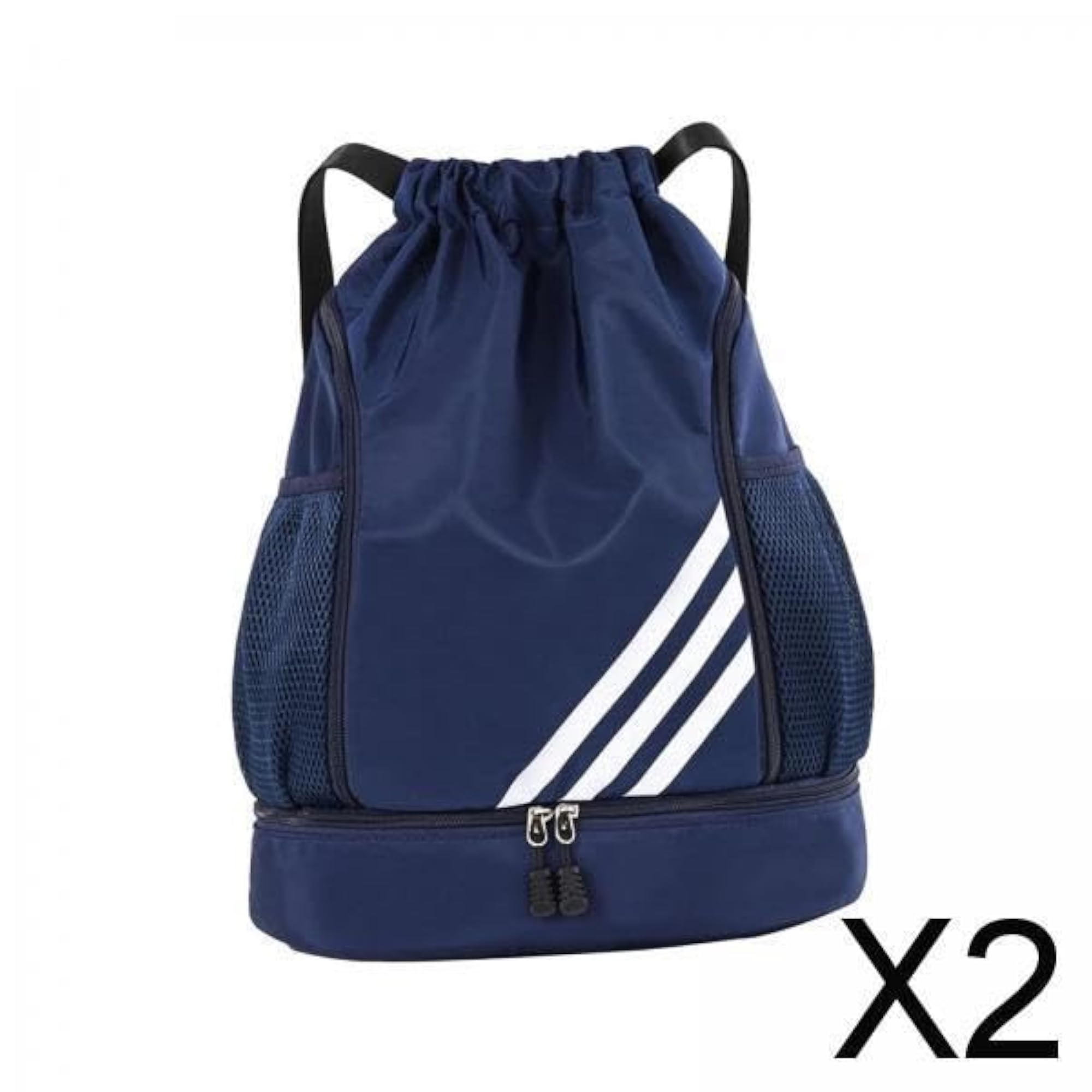 2x Drawstring Backpack Bag for Soccer, Portable